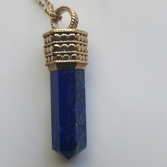 Anna Beck Lapis Pyramid Pendant 30" - Picture 2 of 4